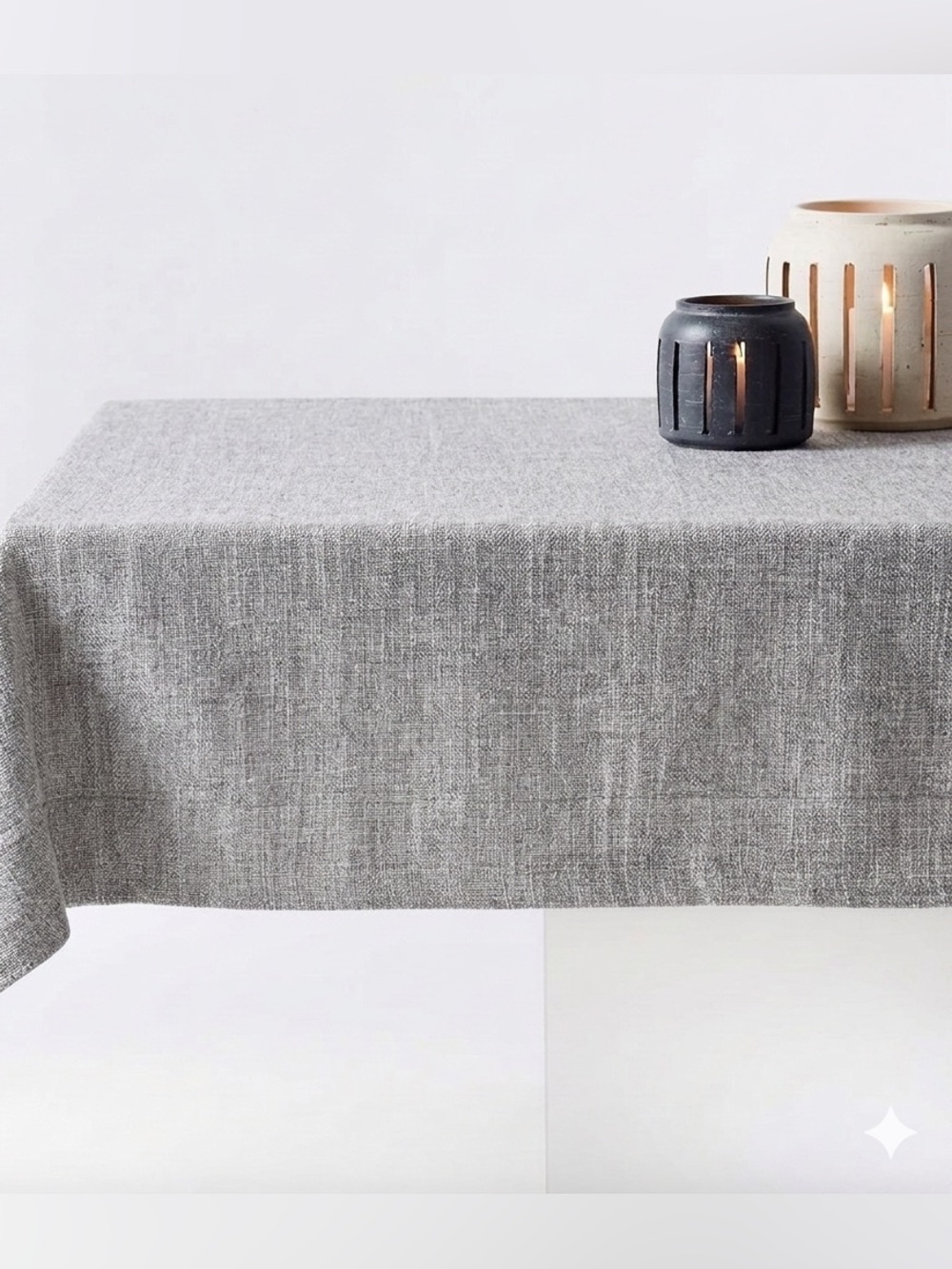 Crate&Barrel Heathered Gray Tablecloth